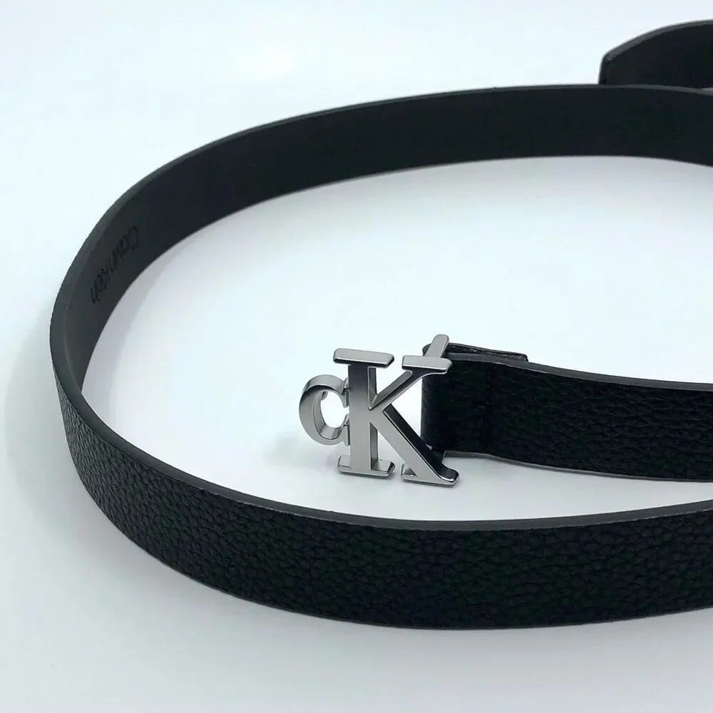Women's Calvin Klein Women's Black Faux Leather Belt, 38–44 Inches, X7G9A493